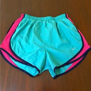 Nike Women's Aqua and Pink Athletic Shorts